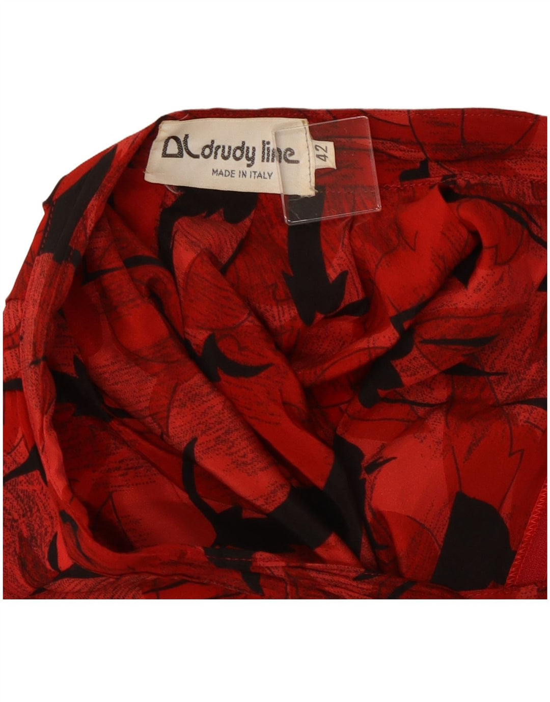 Vintage kvinders abstrakt mønster plisseret nederdel IT 42 Medium W26 Red Classic