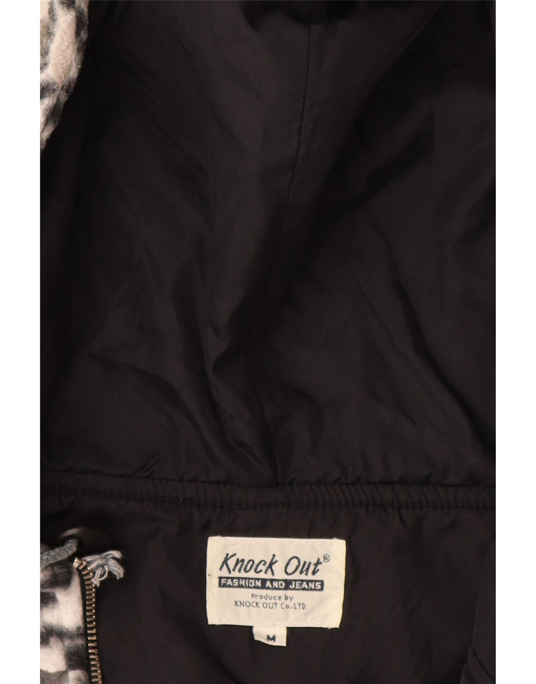 KNOCK OUT Dame hættejakke i fleece UK 14 Medium Hvid Geometrisk