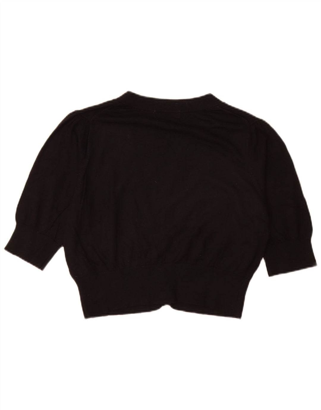 Marks & Spencer Womens Crop Cardigan Sweater UK 14 Medium Black