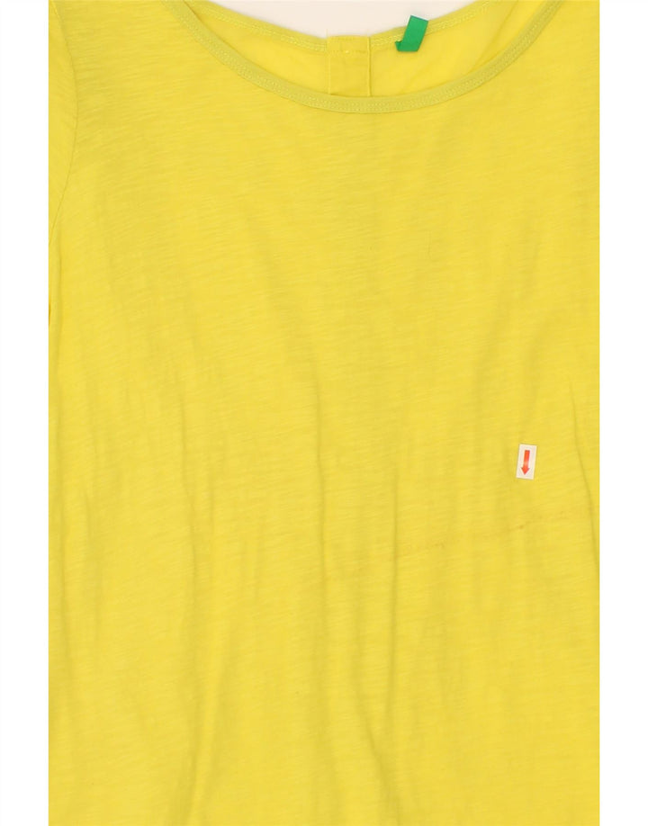 BENETTON Womens Short Sleeve Shirt Blouse UK 12 Medium Yellow Vintage Benetton and Second-Hand Benetton from Messina Hembry 