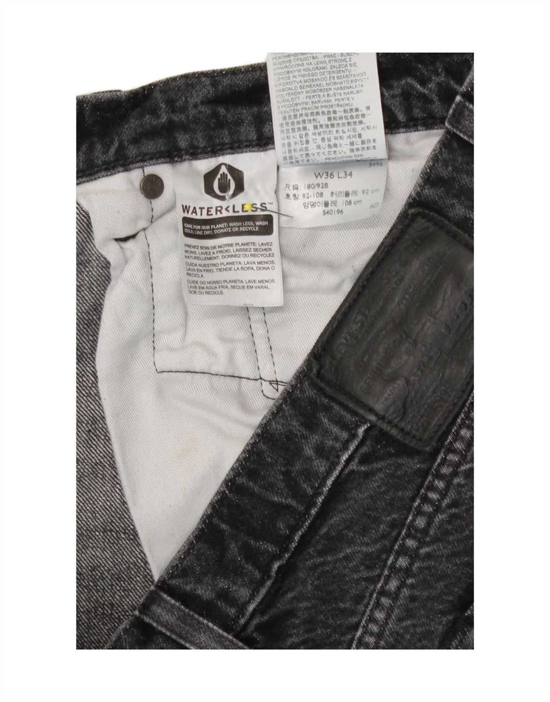 Levi's Straight Jeans til mænd W36 L31 Grå bomuld