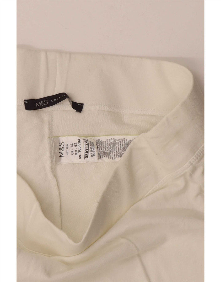 Marks & Spencer Dame Capri Leggings UK 14 Large White Bomuld