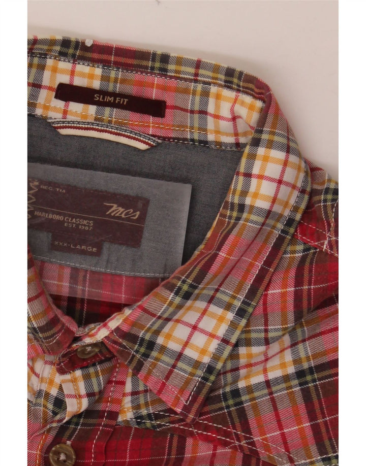 MARLBORO CLASSICS Slim Fit Flannelskjorte til mænd 3XL rød ternet
