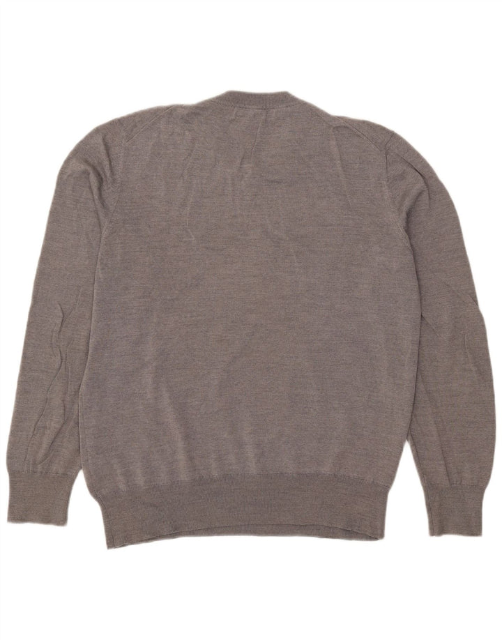 Hugo Boss Herre V-hals sweater XL Grå Uld