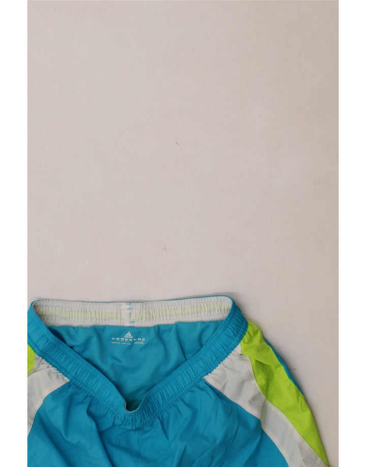 ADIDAS Womens Sport Shorts UK 14 Large Blue Colourblock Polyester Vintage Adidas and Second-Hand Adidas from Messina Hembry 