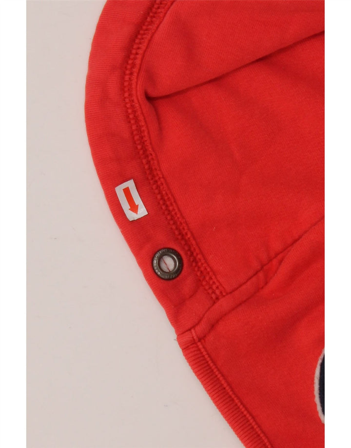 ABERCROMBIE & FITCH Grafisk hættetrøje med lynlås til damer UK 16 Large Rød