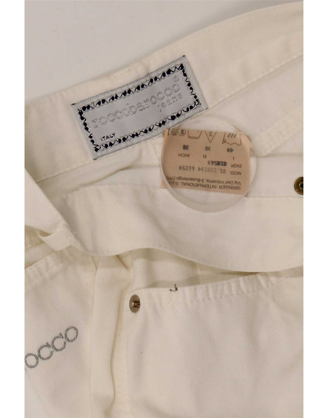 Roccobarocco Dame Højtalje Capri Bukser IT 44 Medium W26 L22 Hvid