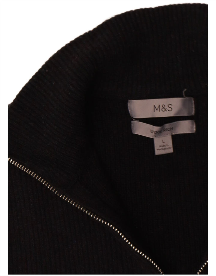 Marks & Spencer Herre Cardigan Sweater Stor Marineblå Uld