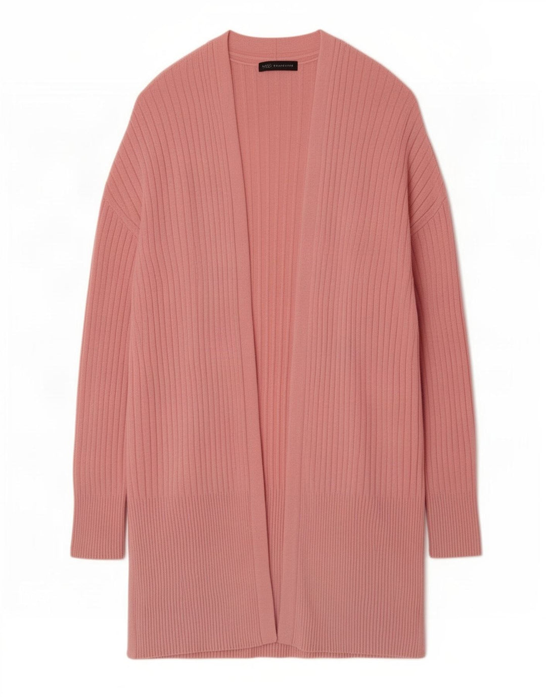 Marks & Spencer Dame Longline Åben Cardigan Sweater UK 14 Medium Pink