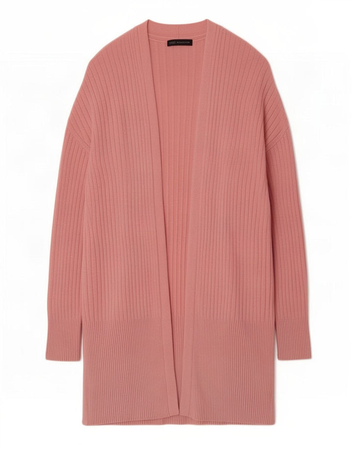 Marks & Spencer Dame Longline Åben Cardigan Sweater UK 14 Medium Pink