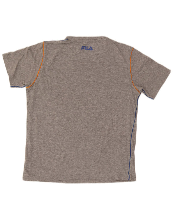 Fila Herre grafisk T-shirt Top Medium Grey Flecked Bomuld