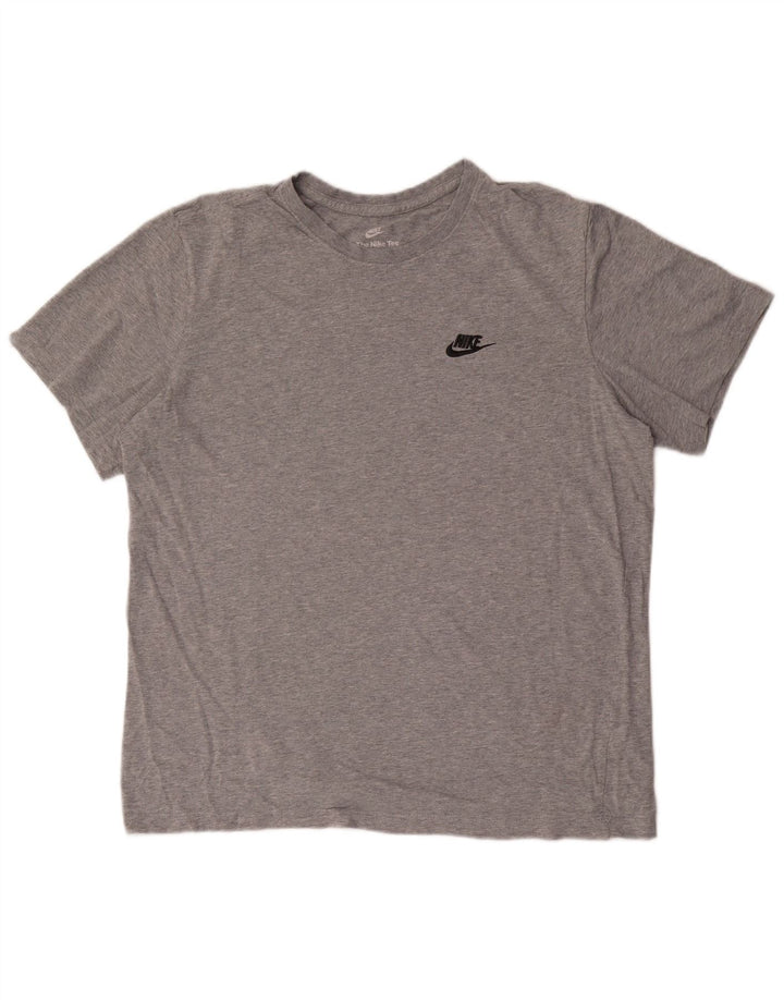 Nike Dame T-Shirt Top UK 16 Stor Grå Bomuld