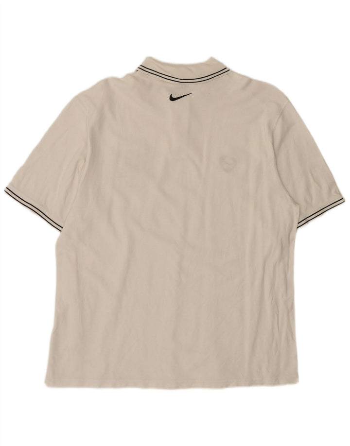 Nike grafisk poloshirt til mænd XL hvid bomuld