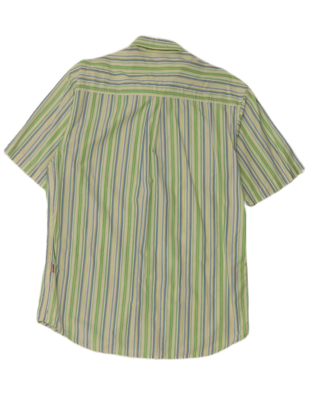 INVICTA Mens Short Sleeve Shirt Large Green Striped Cotton