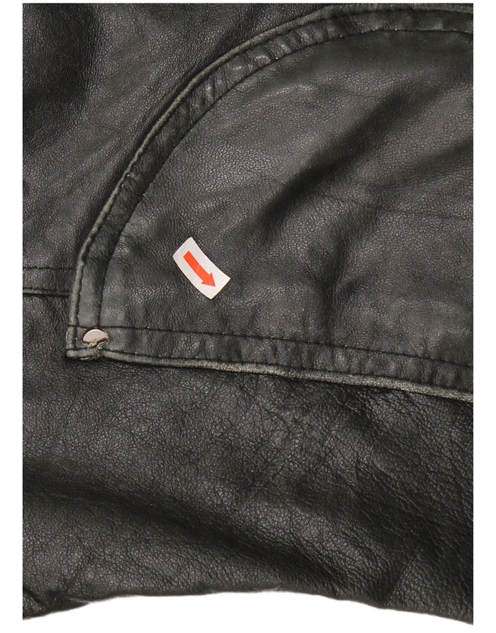 MOTIVI Dame Læderjakke UK 14 Medium Sort