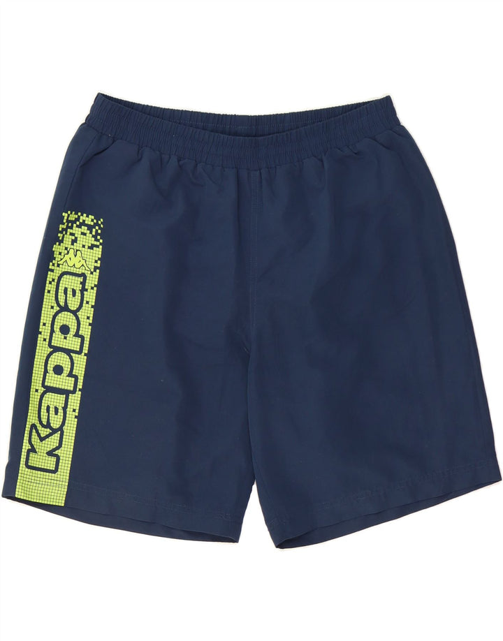 KAPPA Mens Graphic Sport Shorts XL Navy Blue Polyester Vintage Kappa and Second-Hand Kappa from Messina Hembry 