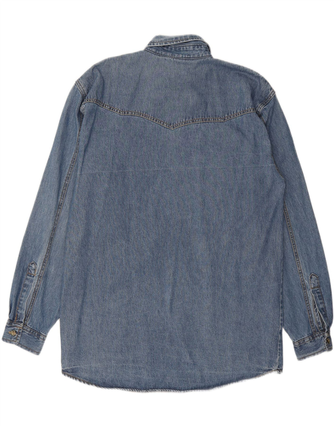 VINTAGE Mens Denim Shirt Medium Blue Cotton Vintage Vintage and Second-Hand Vintage from Messina Hembry 