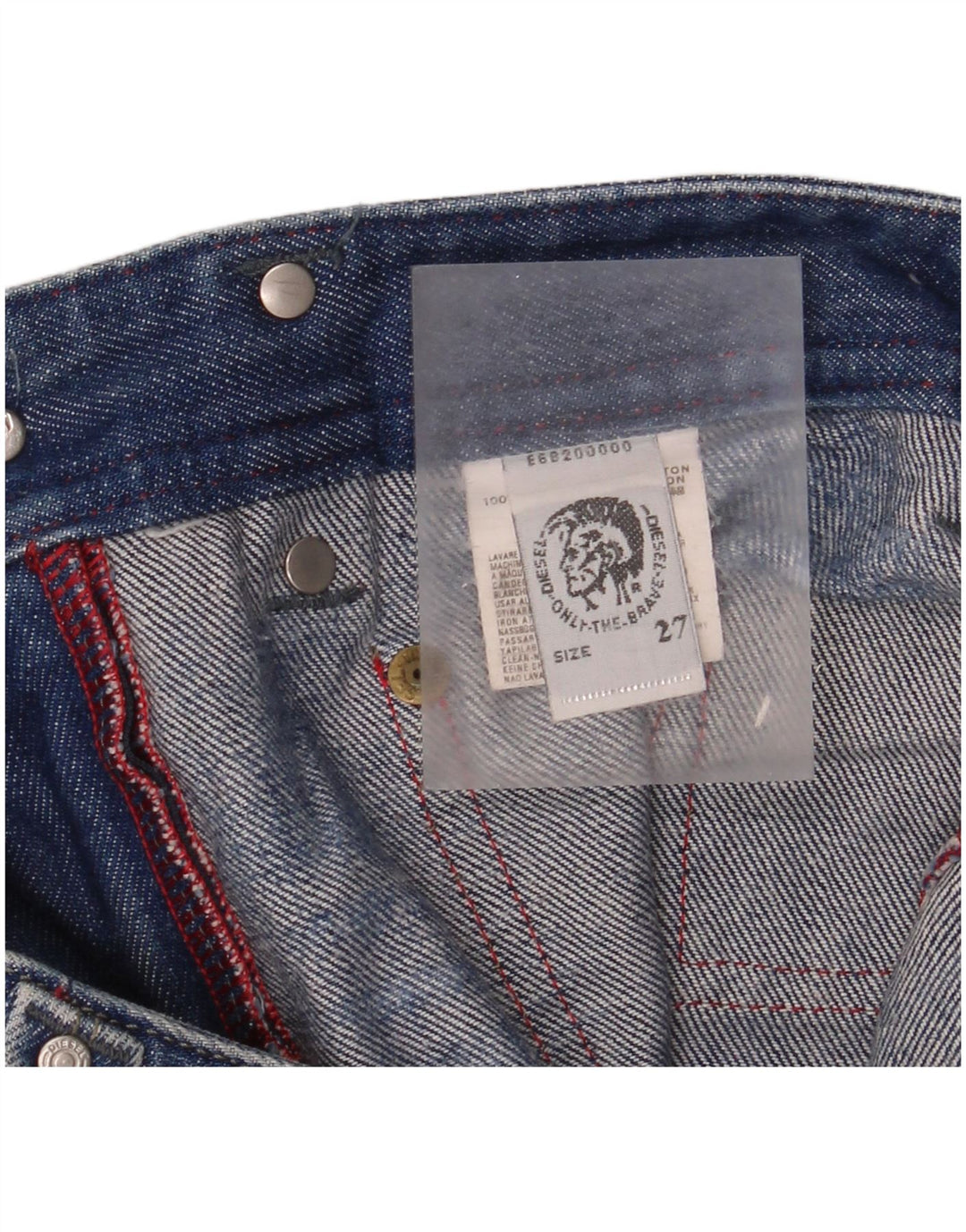 Diesel Dame Distressed Straight Jeans W30 L32 Blå Bomuld