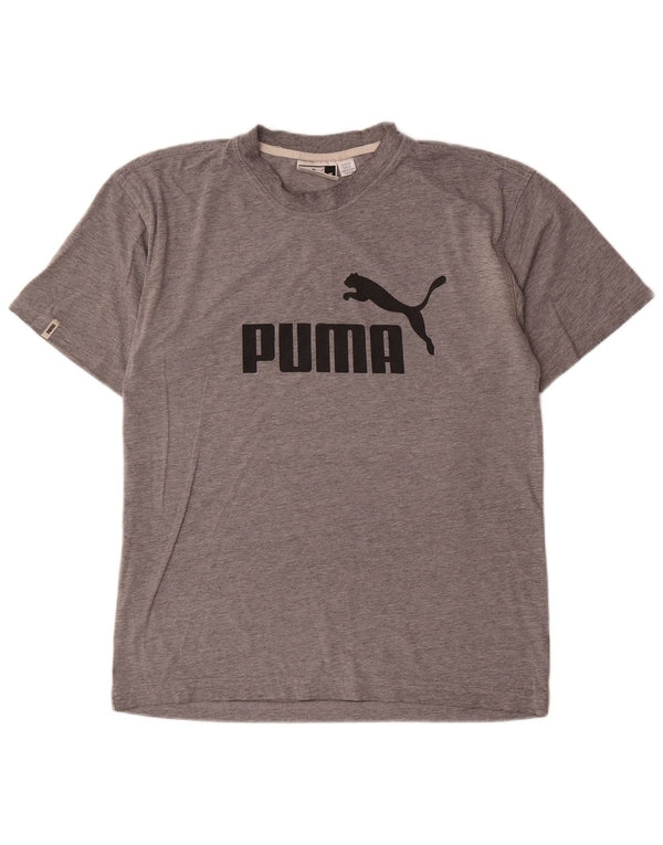 Puma Herre grafisk T-shirt Top Medium Grey Flecked