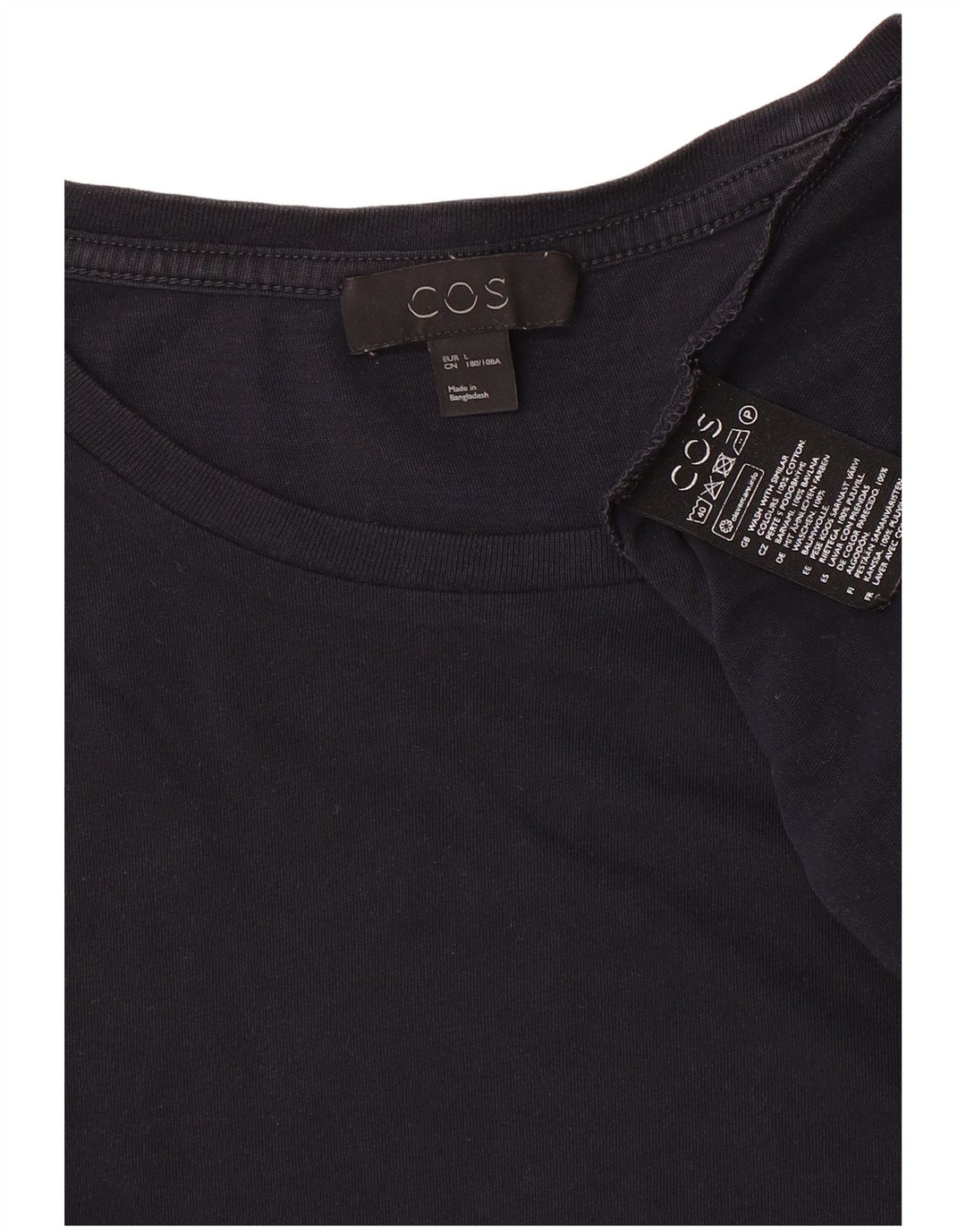 Cos Herre T-Shirt Top Stor Marineblå Bomuld