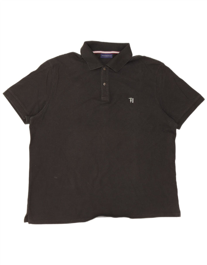 TRUSSARDI JEANS Polo shirt til mænd 3XL sort bomuld
