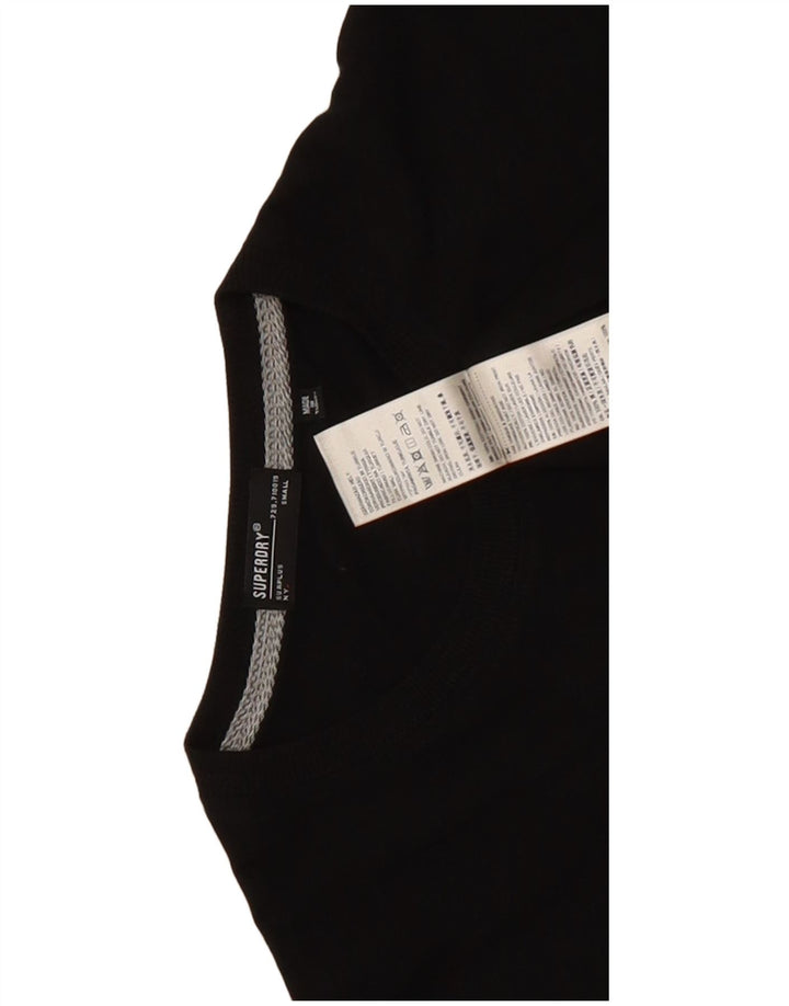 Superdry Herre T-shirt Top Lille sort Colourblock Bomuld