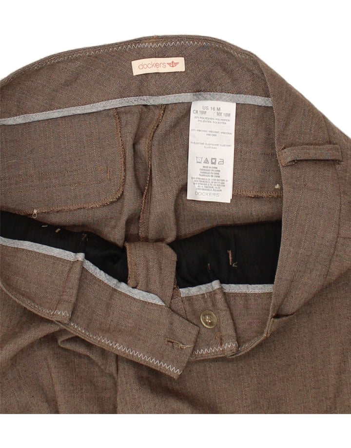 DOCKERS Womens Bootcut Casual Trousers US 16 2XL W34 L32 Brown Polyester Vintage Dockers and Second-Hand Dockers from Messina Hembry 