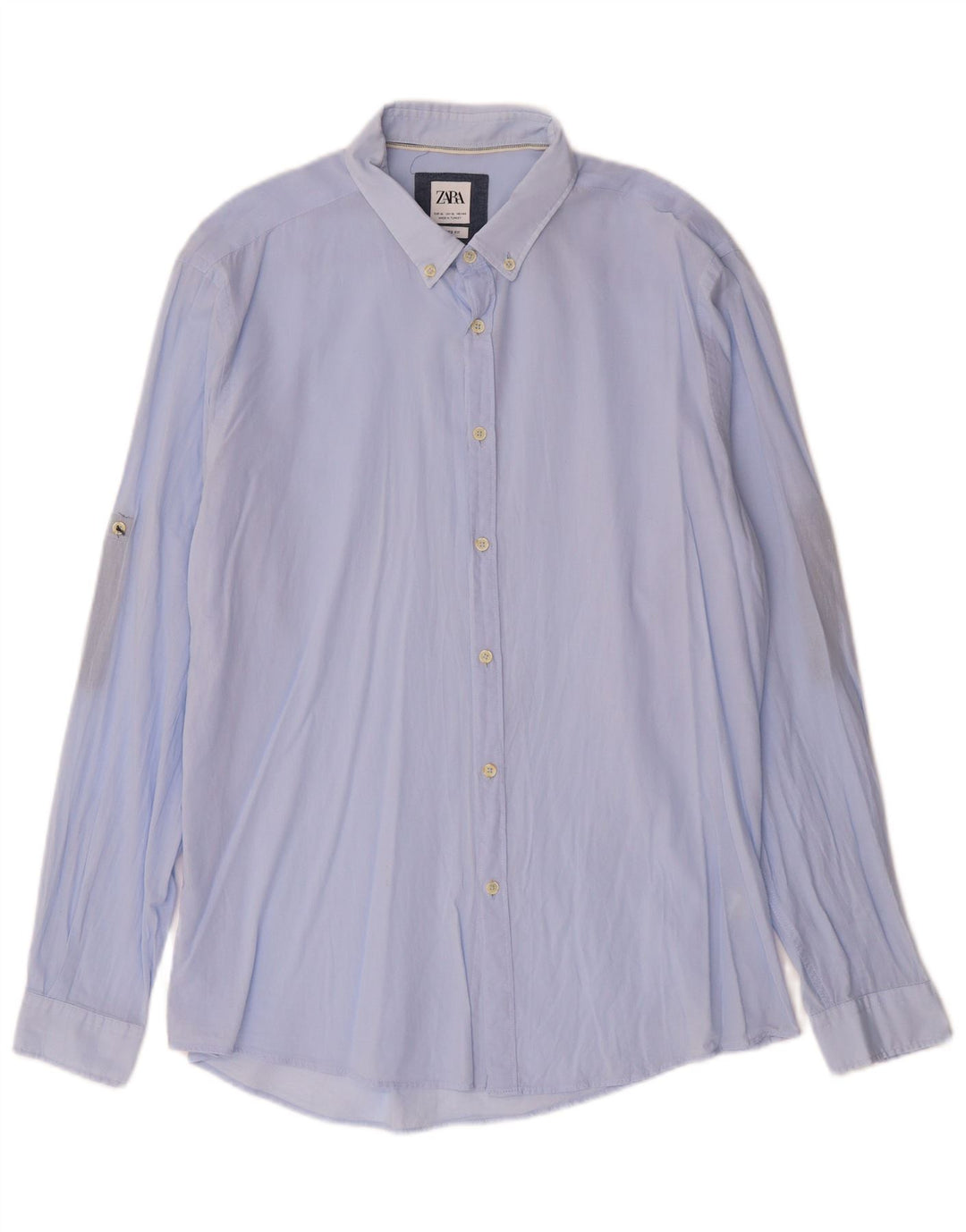 ZARA Herre Relaxed Fit Shirt XL Blå