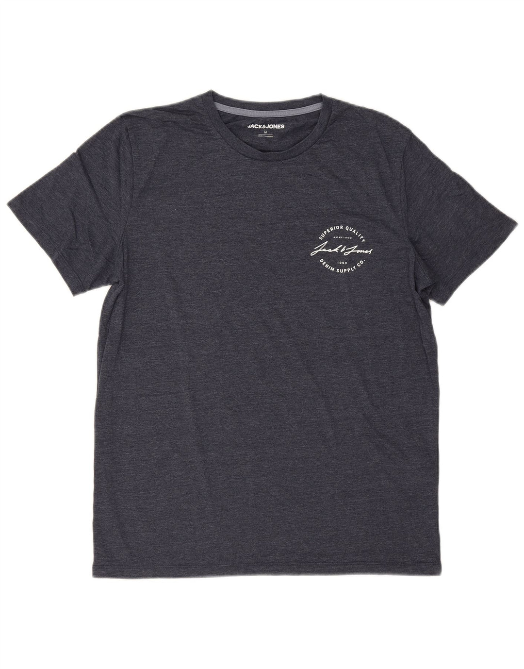 Jack & Jones Herre T-Shirt Top Medium Marineblå Bomuld