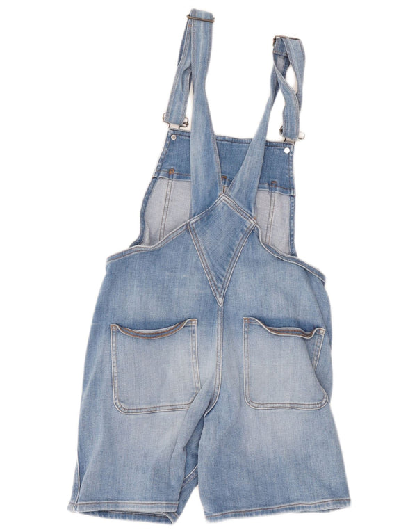 Fat Face Dame Dungarees Denim Shorts UK 10 Small W30 Blue Cotton