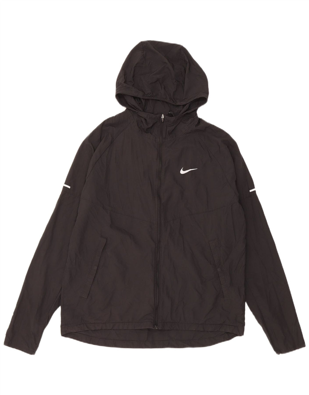 Nike Dame Løbe Hætte Træningsdragt Topjakke UK 14 Medium Sort