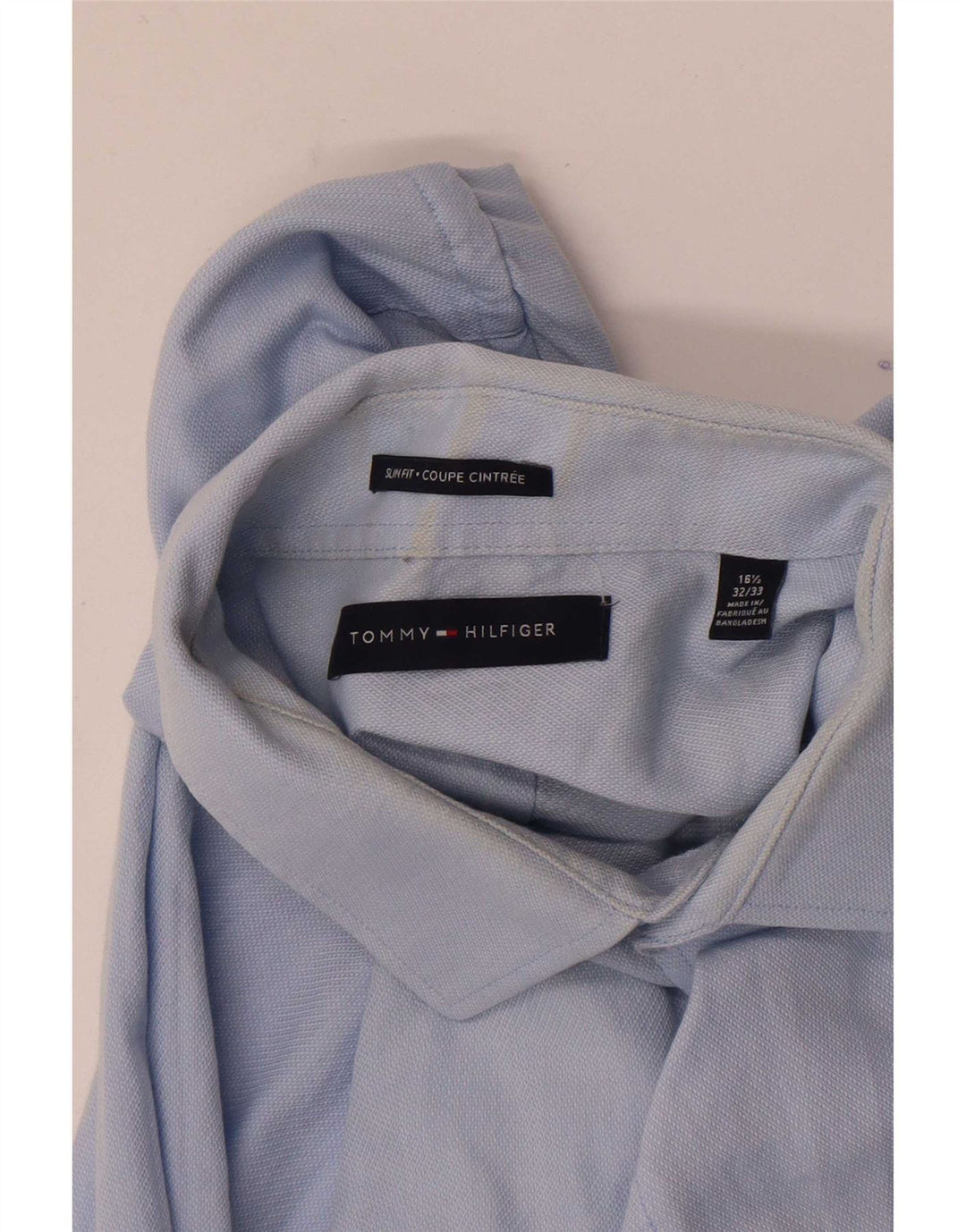 Tommy Hilfiger Herre Slim Fit Skjorte Størrelse 16 1/2 Large Blå