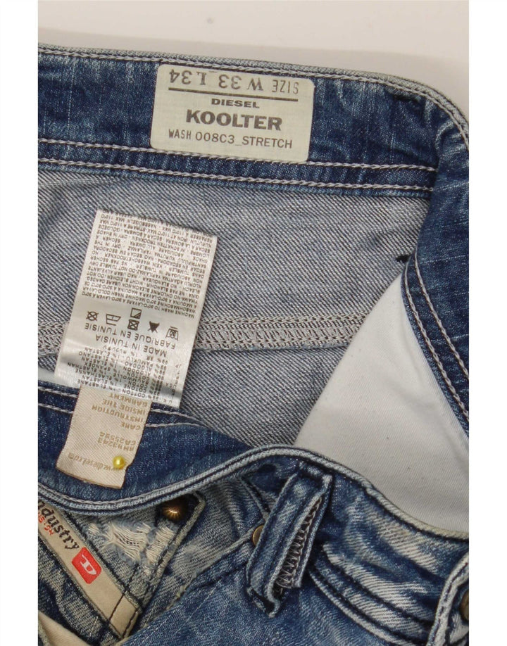 Diesel Herre Koolter Straight Jeans W33 L34 Blå Bomuld