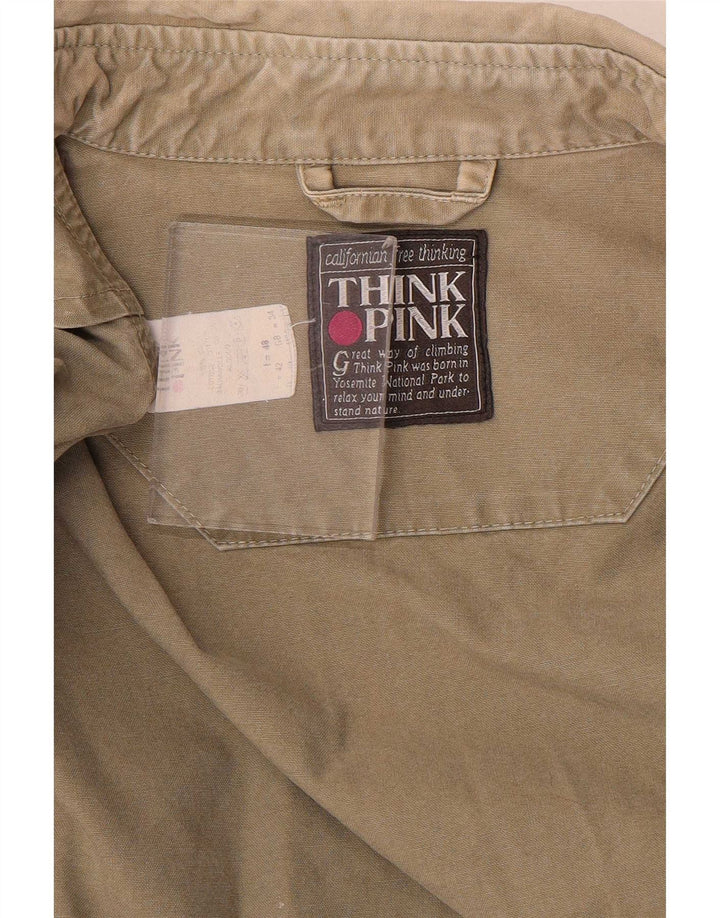 Think Pink Herre Utility Jacket UK 34 XS Khaki Cotton