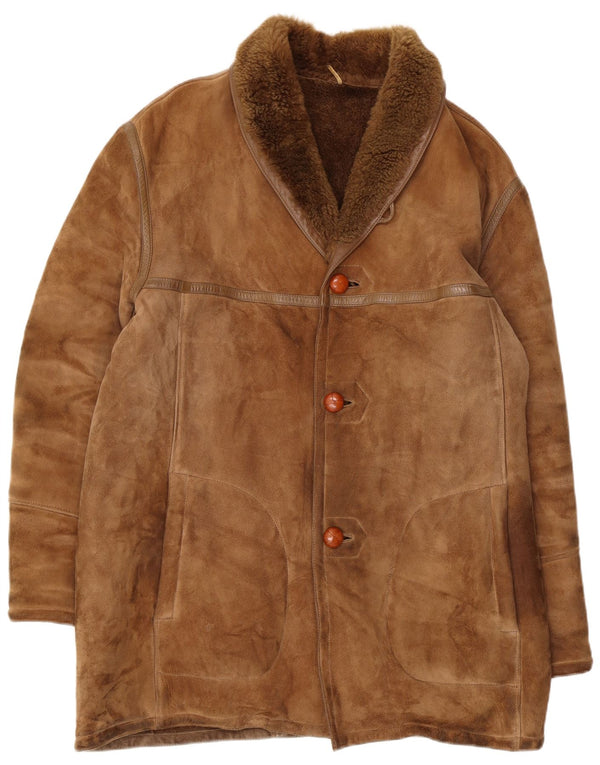 Dibi Herre Shearling Overfrakke UK 38 Medium Brown Shearling