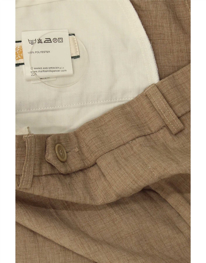 Marks & Spencer Straight Suit Bukser til mænd W38 L27 Beige Polyester