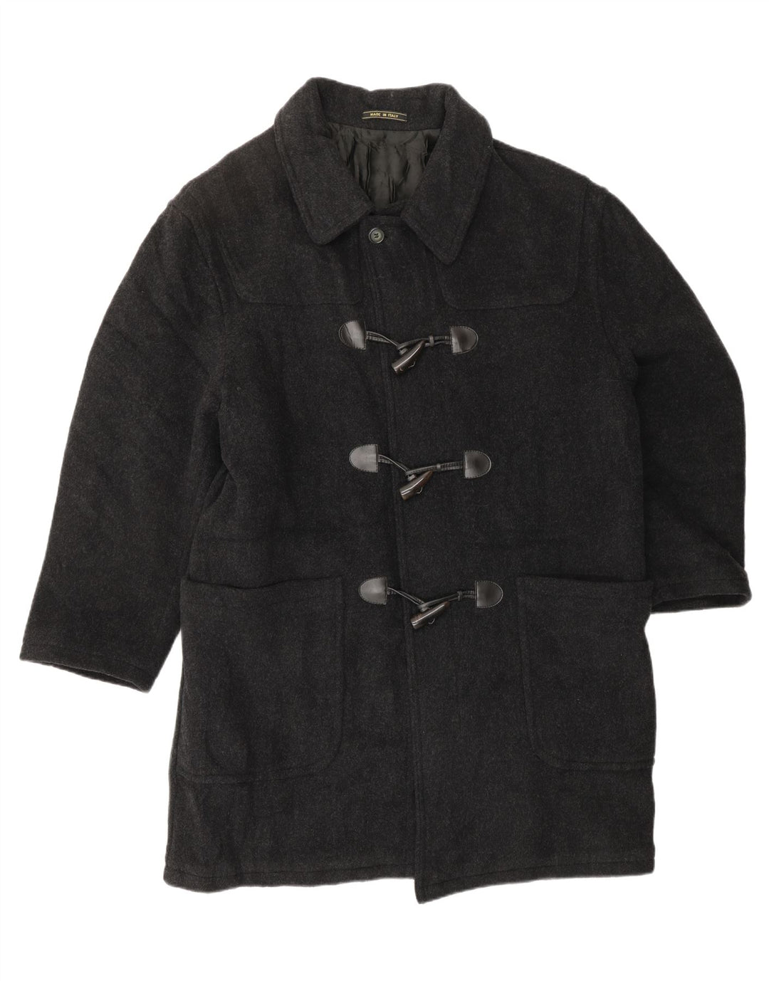 VINTAGE Herre Duffle Coat UK 46 3XL Grå Uld