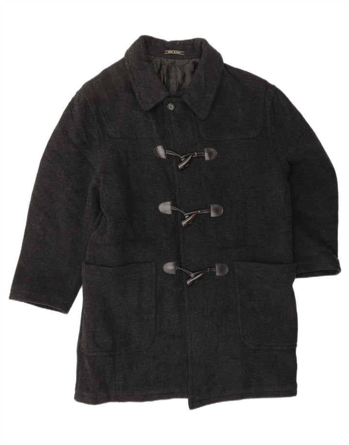 VINTAGE Herre Duffle Coat UK 46 3XL Grå Uld