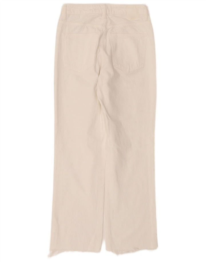 Zara Dame Straight Jeans EU 38 Small W28 L28 Hvid Bomuld