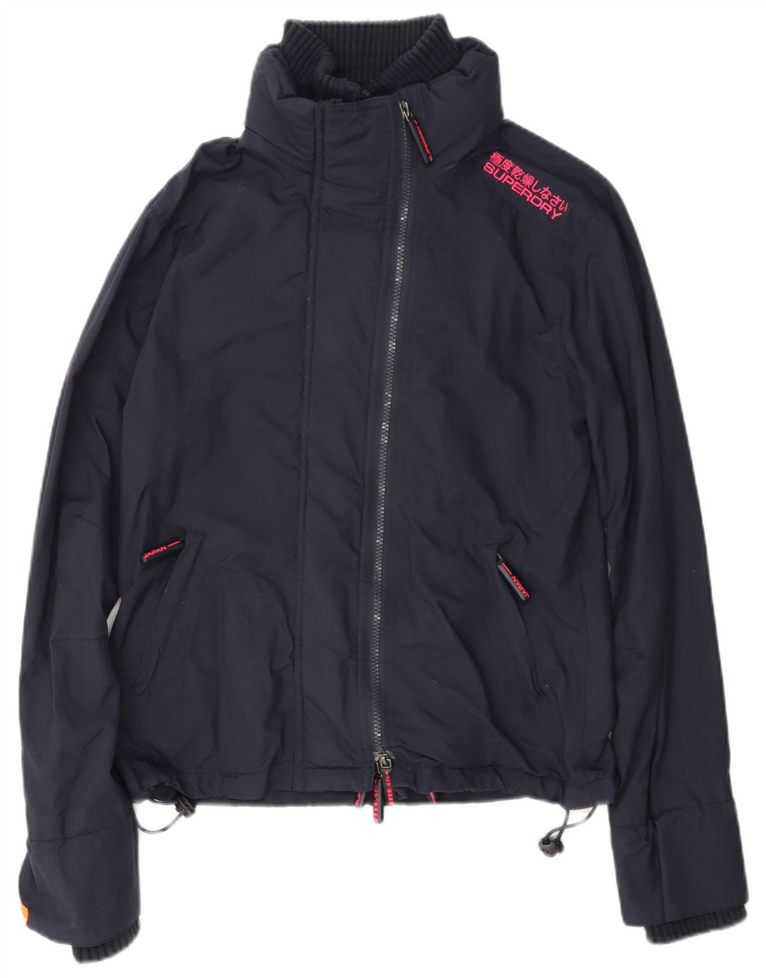Superdry Regnjakke til kvinder UK 14 Medium Navy Blue Nylon