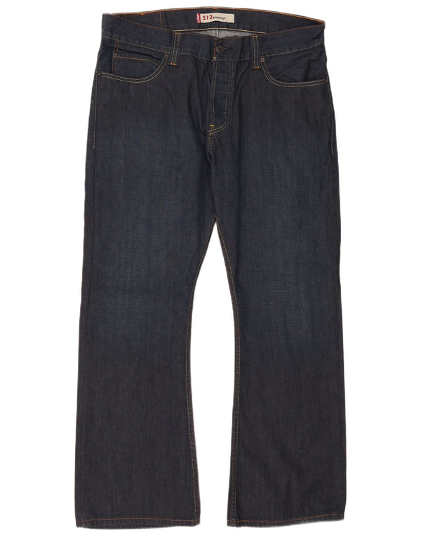 LEVI'S Herre 512 Bootcut Jeans W38 L32 Marineblå Bomuld