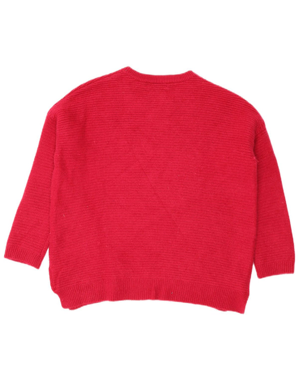 Marks & Spencer Womens Relaxed Fit Jumper Sweater med rund hals DK 10 Lille rød