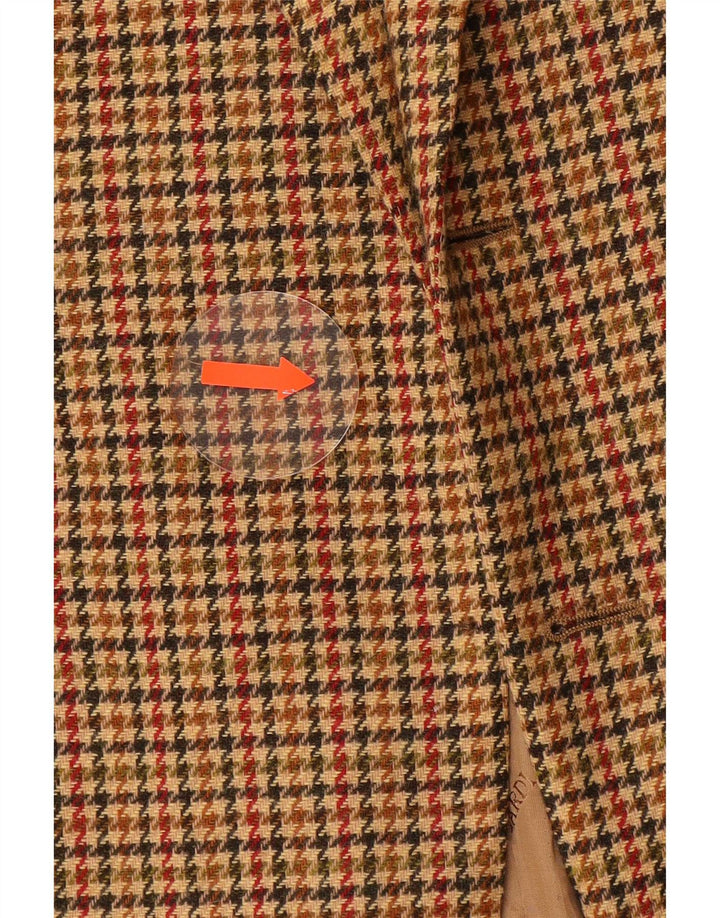 Trussardi Herre Blazer Jacket IT 50 Large Brown Houndstooth Uld