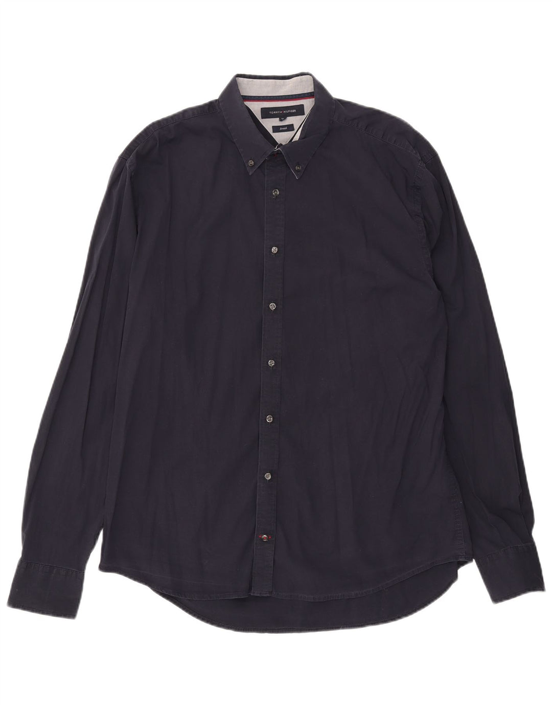 TOMMY HILFIGER Mens Stretch Shirt XL Navy Blue Cotton