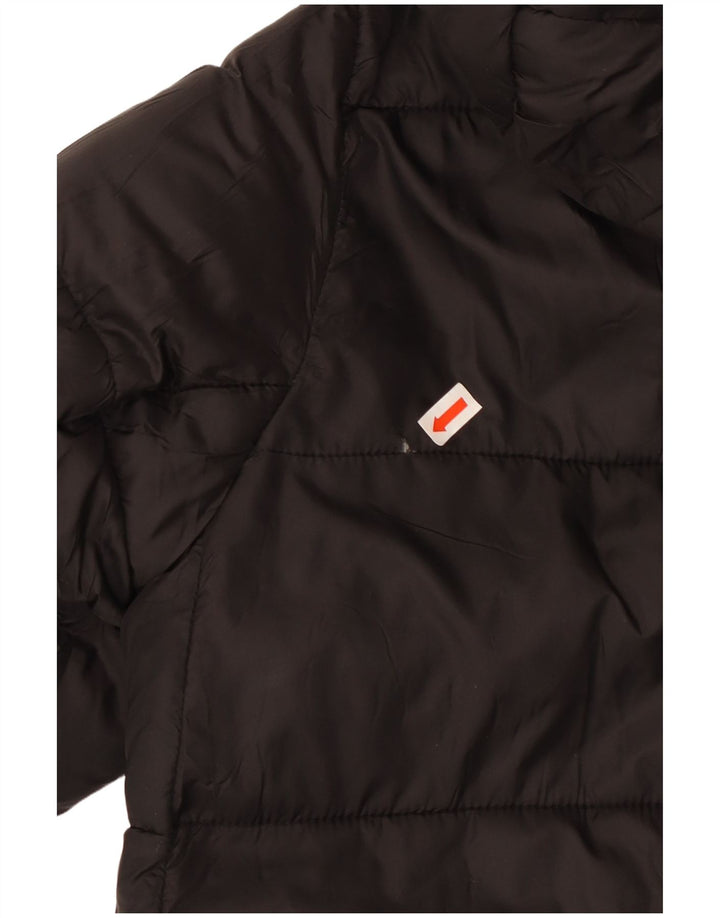 ZARA Oversized hættepolstret frakke til kvinder UK 10 Lille sort polyester