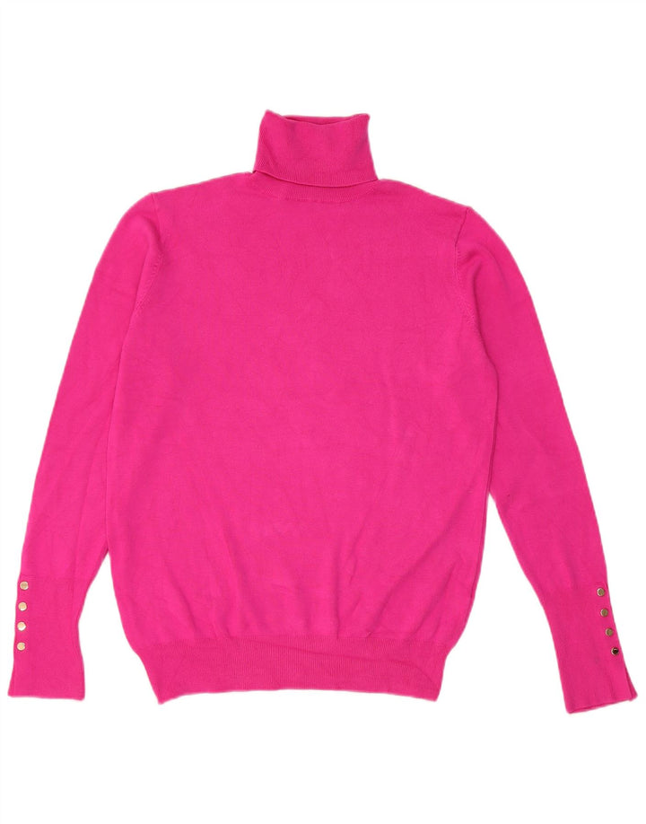 Zara Dame Rullehals Sweater UK 12 Medium Pink