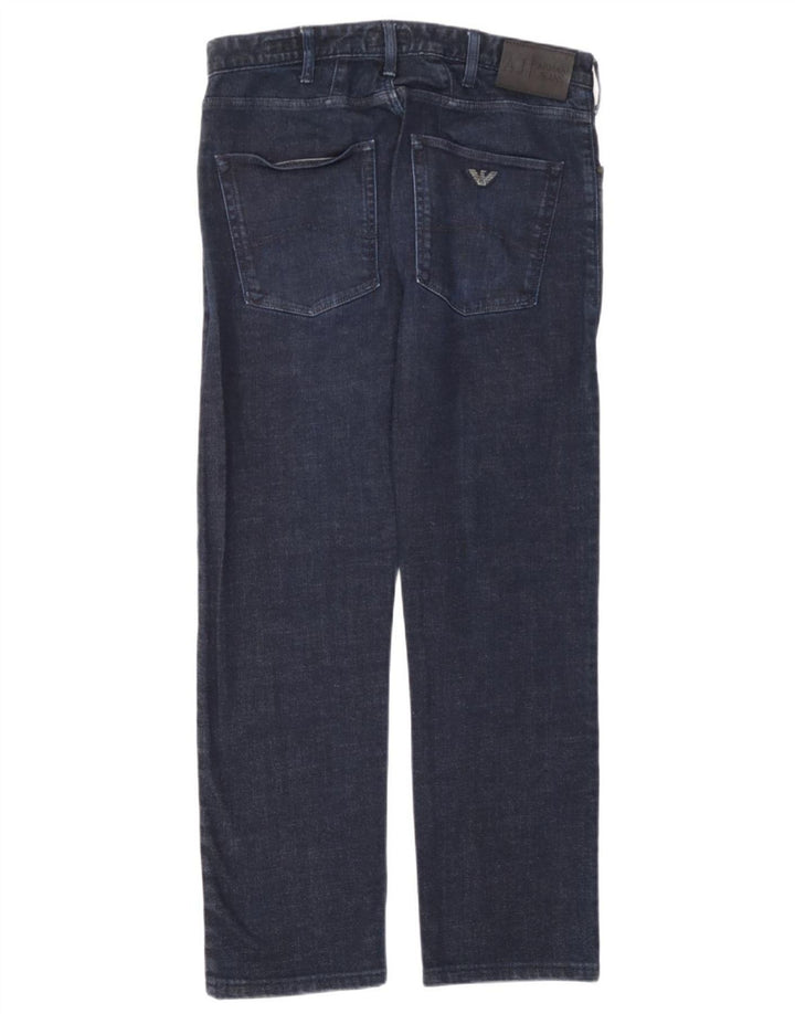 Armani Regular Straight Jeans til kvinder W31 L27 Marineblå Bomuld