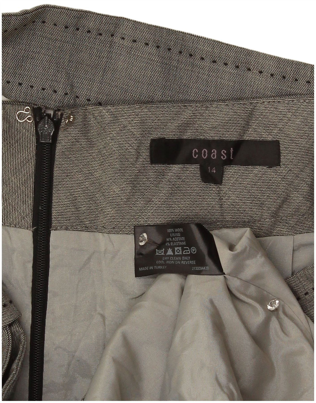 Coast Womens Pencil Skirt UK 14 Large W32 Grey Wool