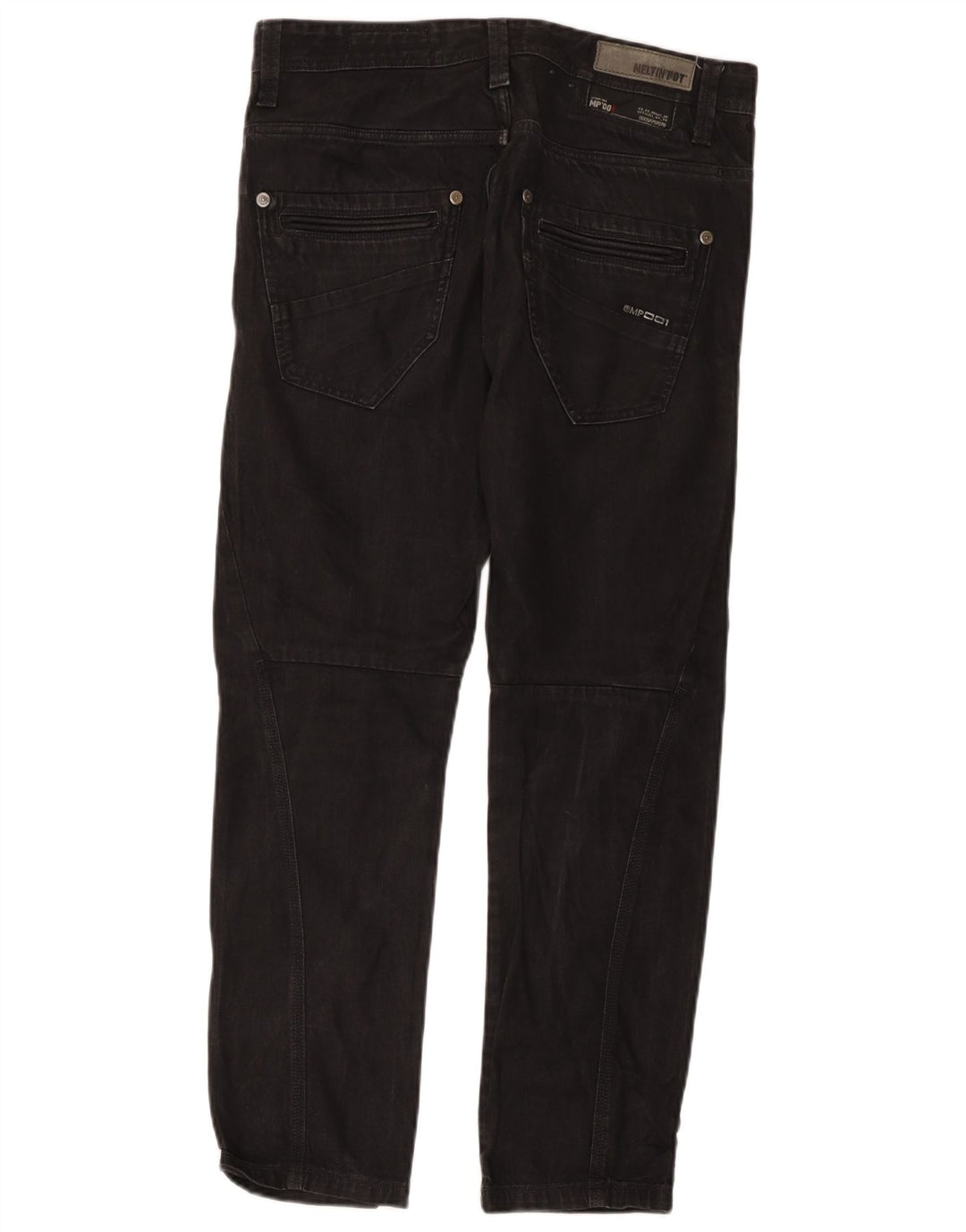 Meltin' Pot Straight Jeans til mænd W33 L32 Sort bomuld