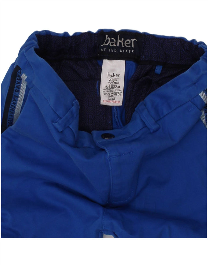 TED BAKER Grafiske chinoshorts til drenge 2-3 år W22 Blå bomuld